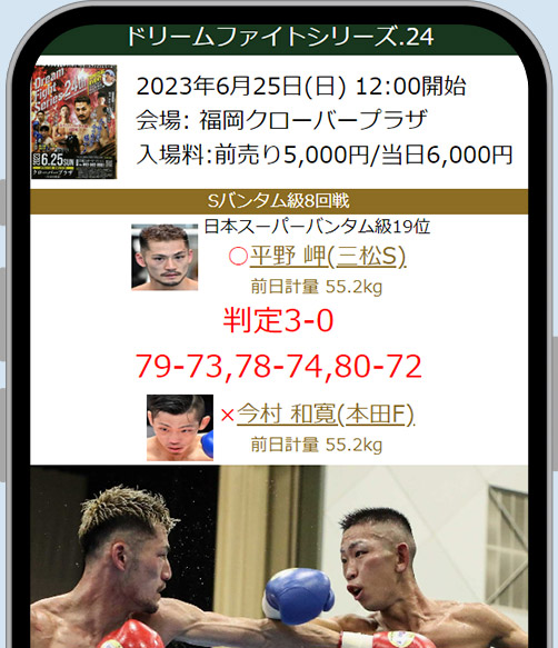 試合結果と写真